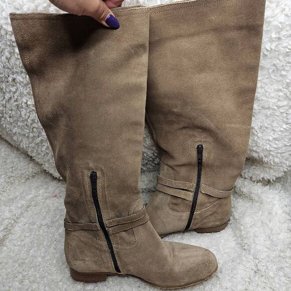 Garnet Hill Tan Suede Leather Made in Italy Boots size 8 - Picture 4 of 6